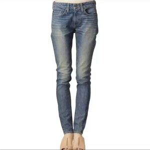 NWT 6397 DENIM The News Loose Skinny Jean in Dirty Faded Blue Green Size 26